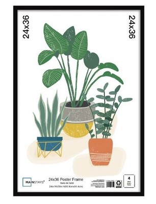 Mainstays 24x36 Basic Black Poster Frame FREE Shipping