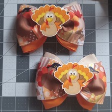 HANDMADE HAIRBOW FOR GIRLS THANKSGIVING DESIGN