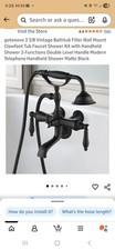 Clawfoot Tub Faucet Wall Mount Black Bronze Bathroom Tub Filler with Hand Shower