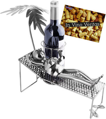 BRUBAKER Wine Bottle Holder Vacationer - Metal Sculpture Bottle Stand 