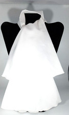 Vintage Women's White Detached Collar Necktie Ascot w/ Tie Front One Size