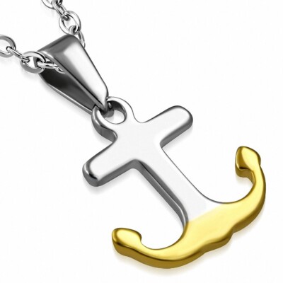 Gravel | Collier avec pendentif ancre marine en acier inoxydable | En