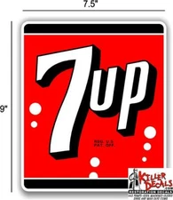 (7UP401) 9" 7UP 7 UP COOLER POP soda coca cola machine decal  