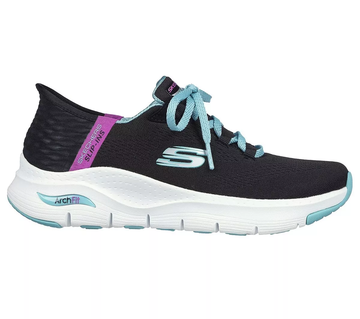 Skechers Arch Fit - Fresh Flare Slip [149568BKMT] Women Walking Shoes Black