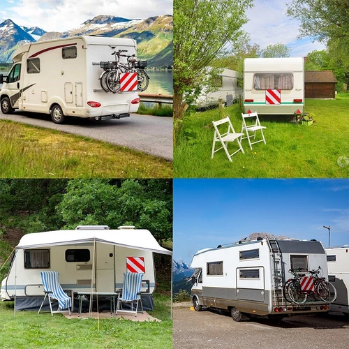2 in 1 Warntafel für hinten Spanien Italien reflektierend inkl. 4x Spannseile - Bild 11 von 12