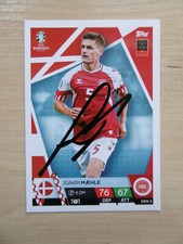 Joakim Maehle autograph signed TC Topps Euro 2024 "Denmark"