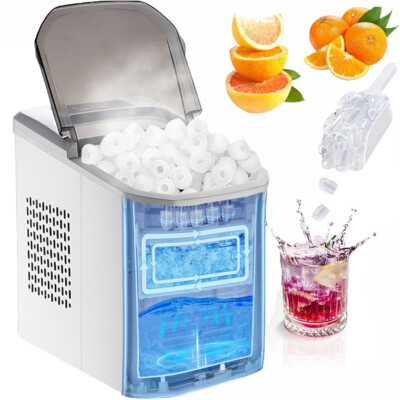 Portable Ice Maker Machine Countertop 33Lbs/24H Self-cleaning with Scoop Handel