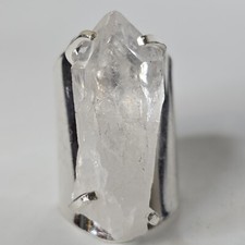 Quartz Rough Stone Ring Crystal Women's Clear