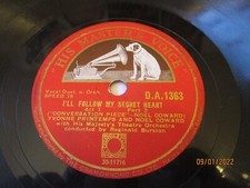 NOEL COWARD 1934 I'LL FOLLOW MY SECRET HEART LONDON UK RCA HMV LABEL 78 RECORD
