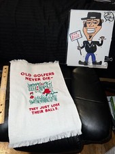FUNNY GOLF TOWEL OLD GOLFERS NEVER DIE THEY JUST LOOSE THEIR BALLS' Towel NEW    