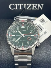 🔥NEW🔥 $325 CITIZEN 🔥 Eco-Drive AVION Stainless Steel Men's Watch BM7551-50X
