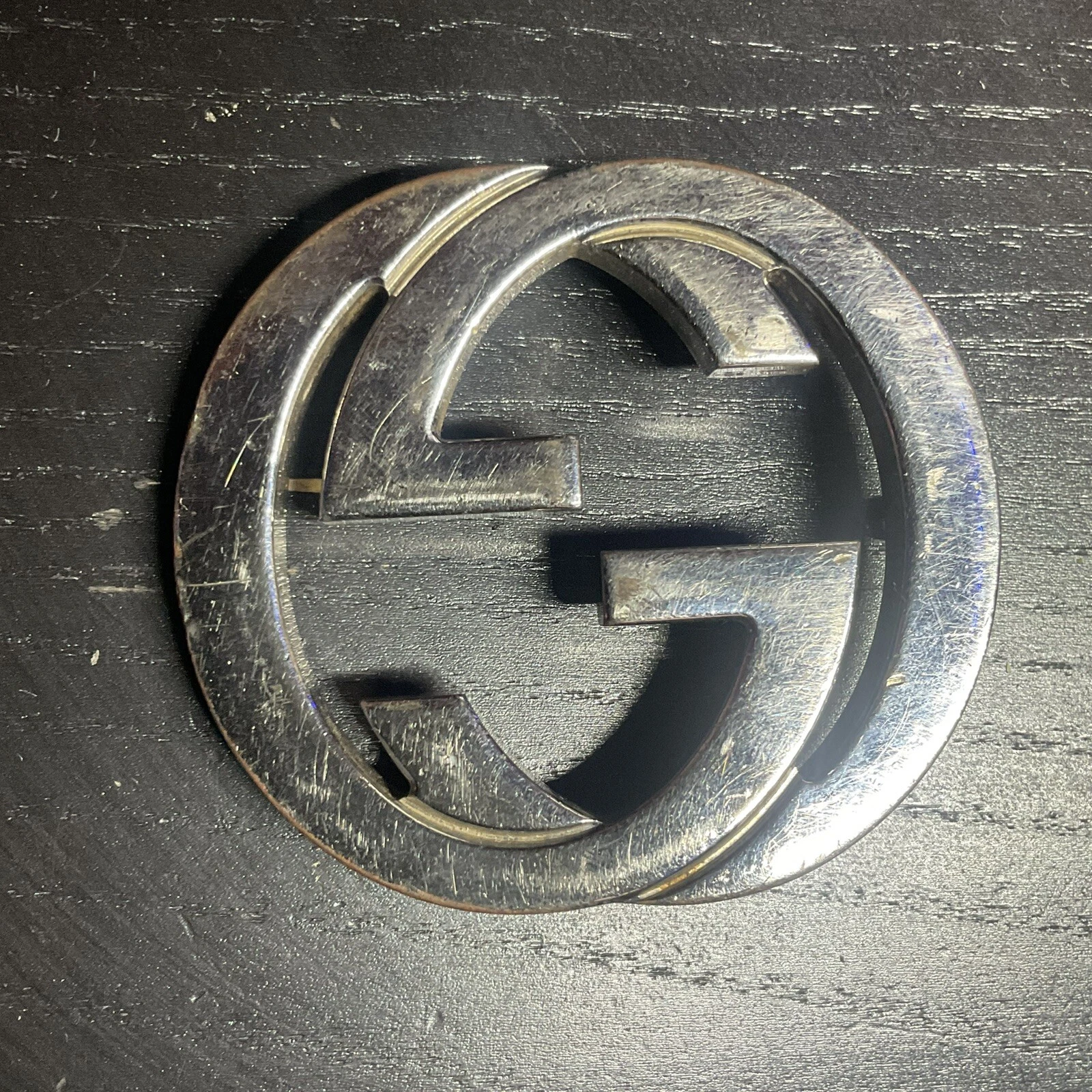 Authentique boucle de ceinture Gucci en argent pour pièces ou réparation