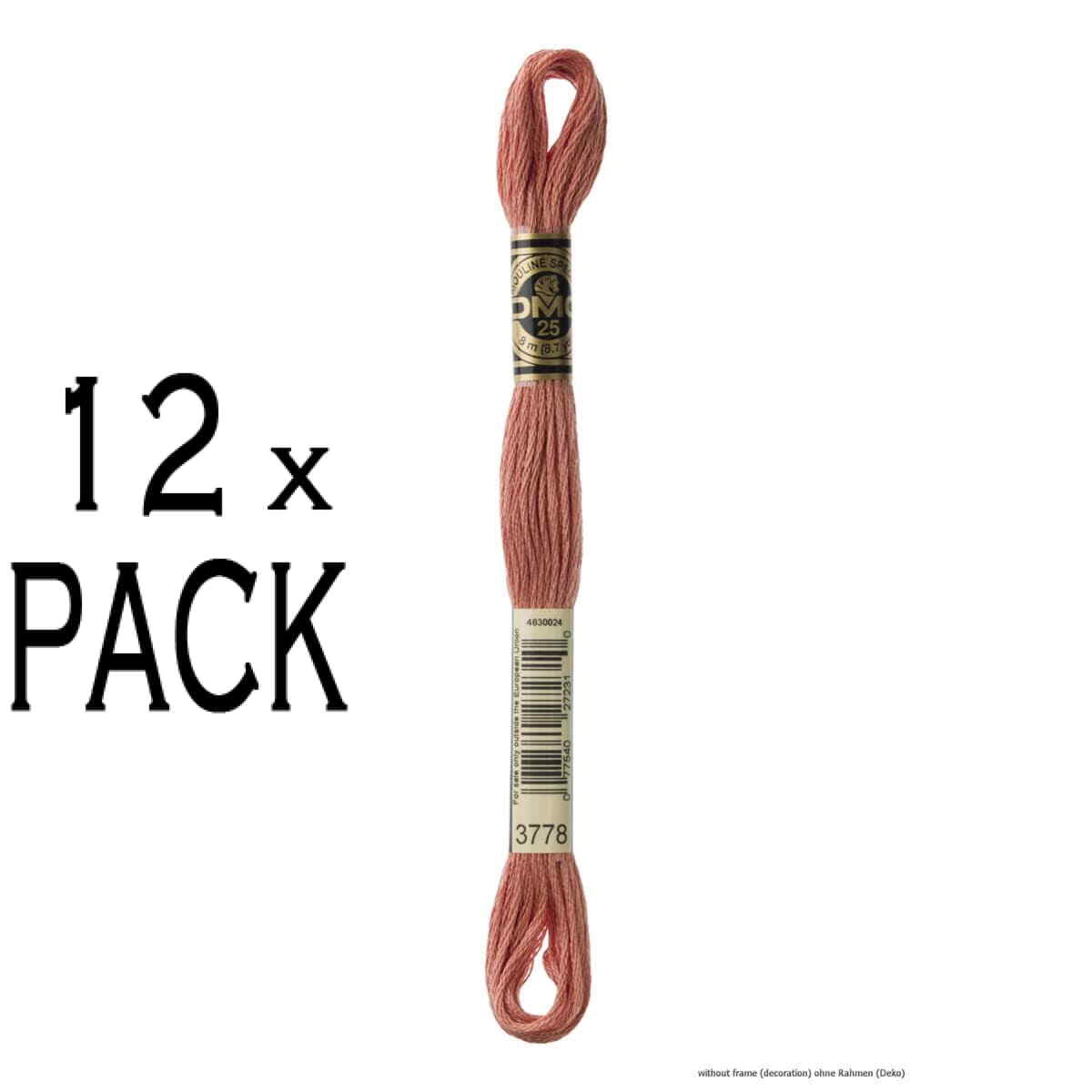 12x DMC Embroidery thread Mouline Special 117MC -3778, 6 stranded, 8m