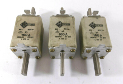 3 Pack E BAMAT NH 1 Fuse Block | 500V~ | gL | 160A | 120kA