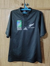 All Blacks Adidas Rugby Shirt World Cup 2003 Player Issue Jersey WC Men Size M