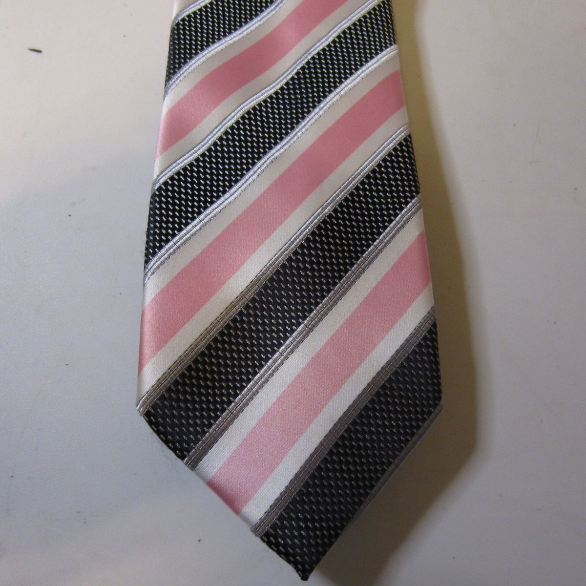 Giorgio Brutini Men's Tie Silver Striped HAND MADE 61