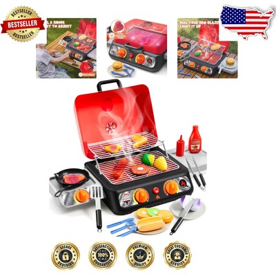 Deluxe Kids BBQ Grill Playset with Realistic Features - Indoor & Outdoor Use