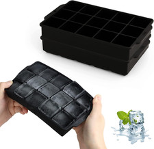 2pz Stampo 30 Cubetti di Ghiaccio Quadrato 3,5Cm in Silicone per Cocktail Whisky