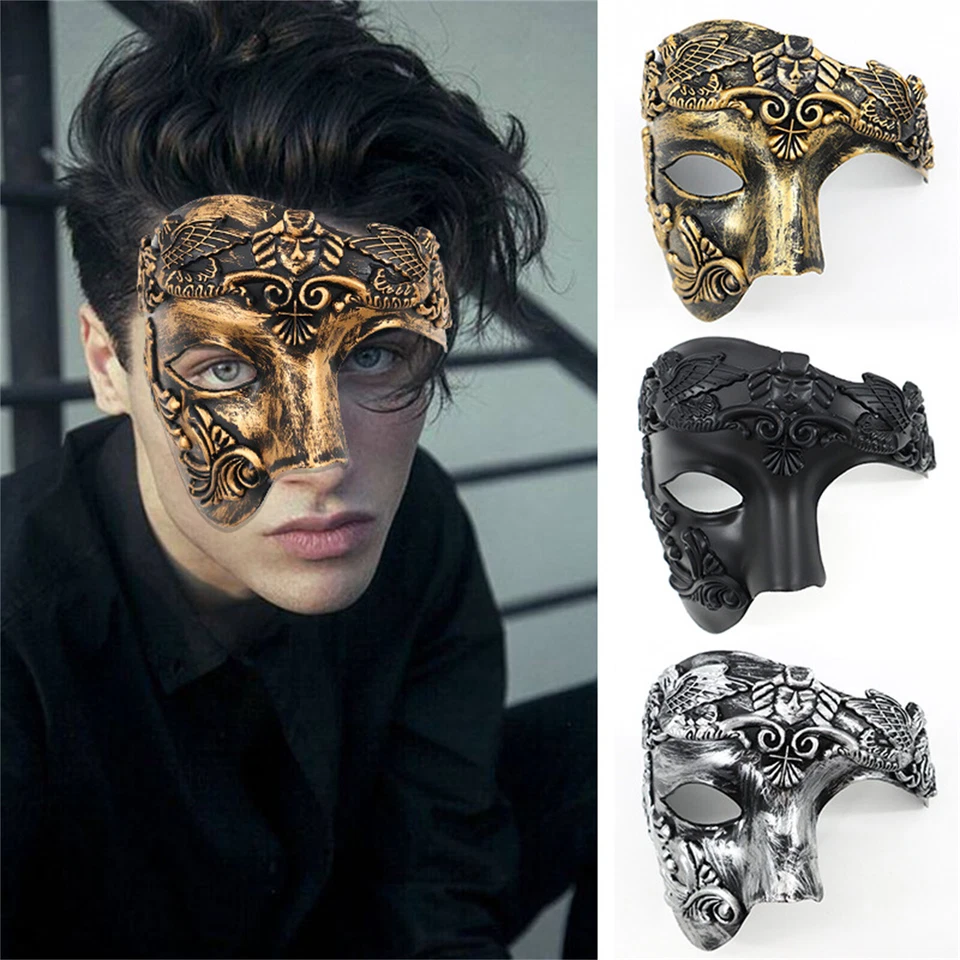 Masquerade Mask for Men Phantom Of The Opera Half Face Venetian Costume Masks - Image 2 of 4