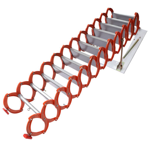 12 Stufen Dachbodenleiter klappbar Dachbodenleiter Wandmontage ausziehbar Dachbodentreppe - Bild 10 von 15