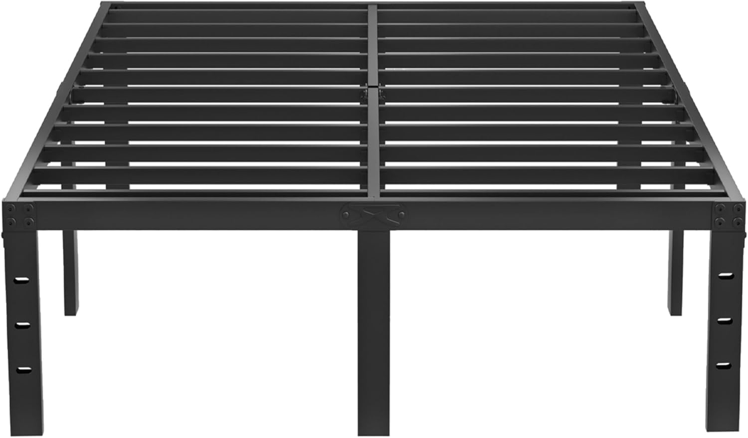 Queen Size Metal Bed Frame - 16 Inch Heavy Duty Bedframe Black Basic Steel Slats