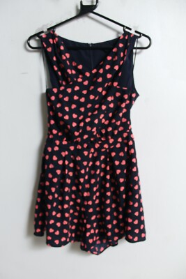 Topshop Damen Playsuit Herzmuster   blau   Größe 10 (d82)