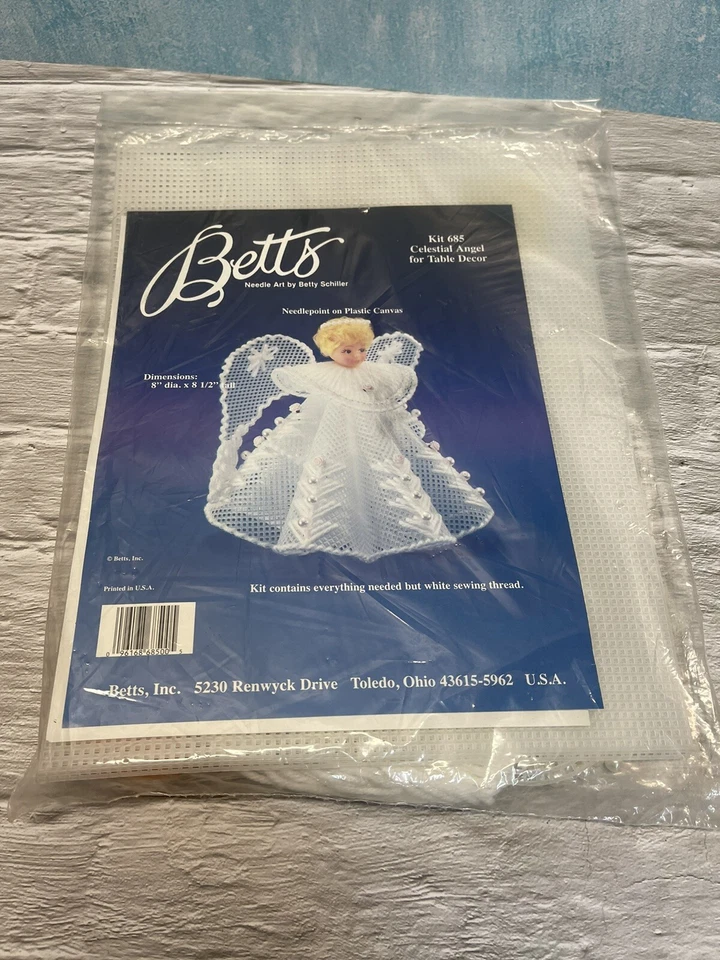 Betts Needle Art Kit 685 Celestial Angel Table Decor Needlepoint Plastic Canvas - Image 2 of 3
