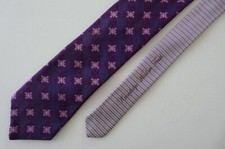 ROBERT GRAHAM 100 SILK PURPLE NECK TIE USA NWOT