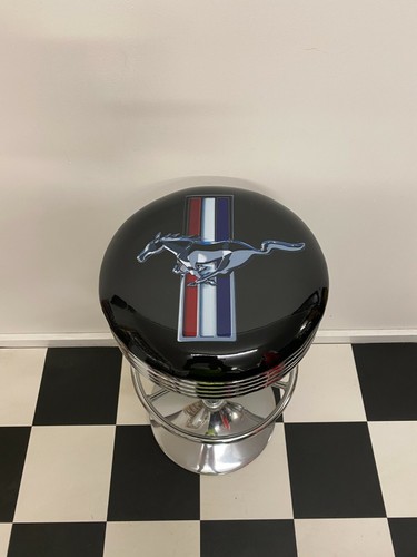 FORD MUSTANG PONY PREMIUM BAR STOOL ADJUSTABLE HEIGHT HOT ROD - Picture 4 of 8