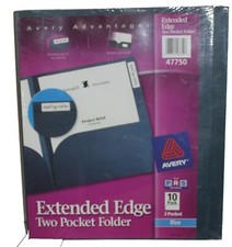 10 Pack Avery 10" wide Extended Edge two Pocket Folder 47750