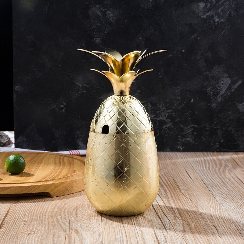 Mule Mug Cocktail Pineapple Cup Goblet Moscow 304 Stainless Steel 550ml Decor