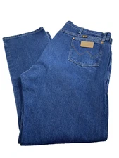 Men's Wrangler Western Jeans Size 44 X 32 Medium Wash Blue Denim Cowboy 13MWZPW