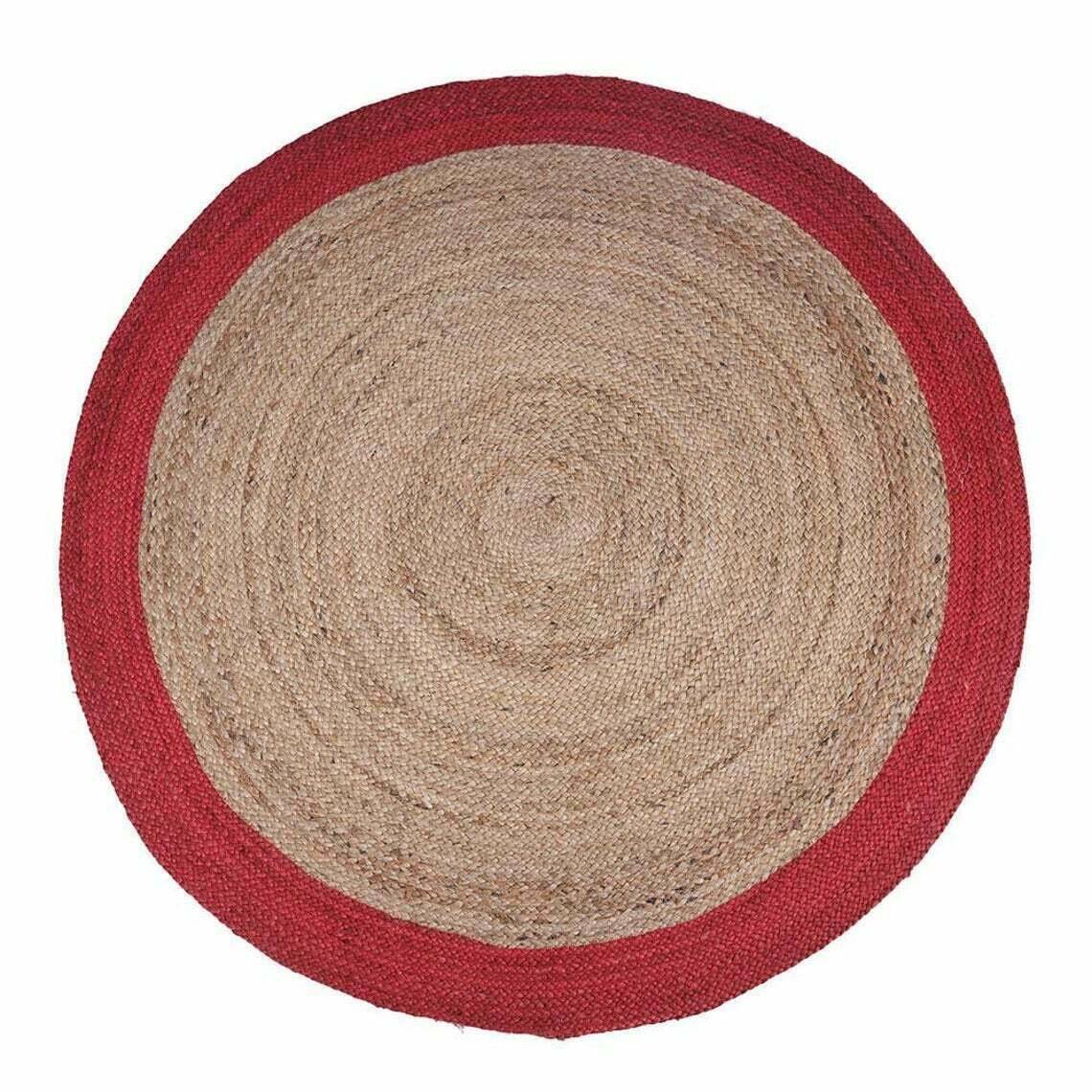 Tappeto rotondo fatto a mano design juta tappeto naturale zona intrecciata tappeto juta 100% naturale foto 2