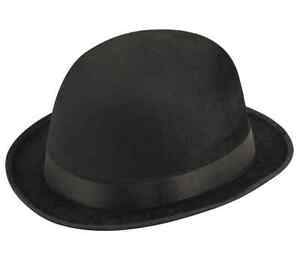 for Halloween Party Cosplay Costume Hat Derby Black PVC Bowler Hat Fancy Dress