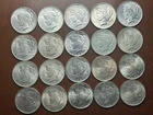 Roll of 20 Peace Silver Dollars High Grade AU BU Lot of Coins!
