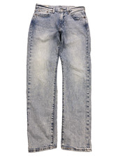 Levis Premium 502 Jeans Men 30x32 Blue Distressed Denim Taper Leg Red Tab