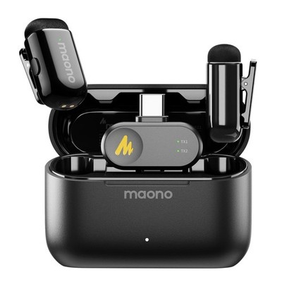 MAONO Funkmikrofon für iPhone 17/16/15 & Android, USB-C Wireless Mini Mic