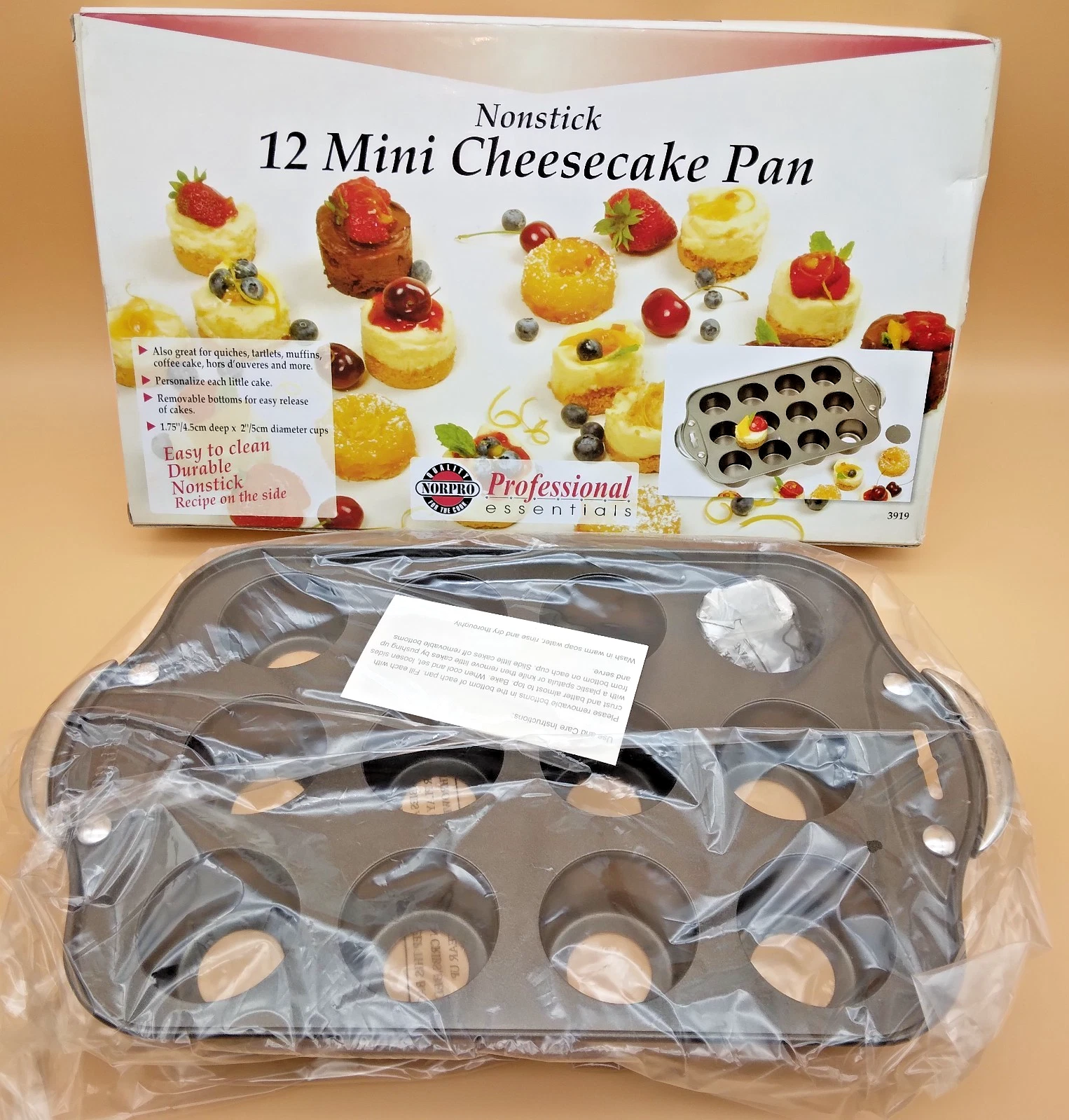 Norpro 12 Mini Cheesecake Pan Nonstick Removable Bottom Baking Pan #3919
