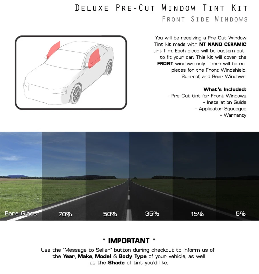 Nano Ceramic PreCut Window Tint Film Car Glass for Toyota Yaris iA 2017-2018 - Image 3 of 4