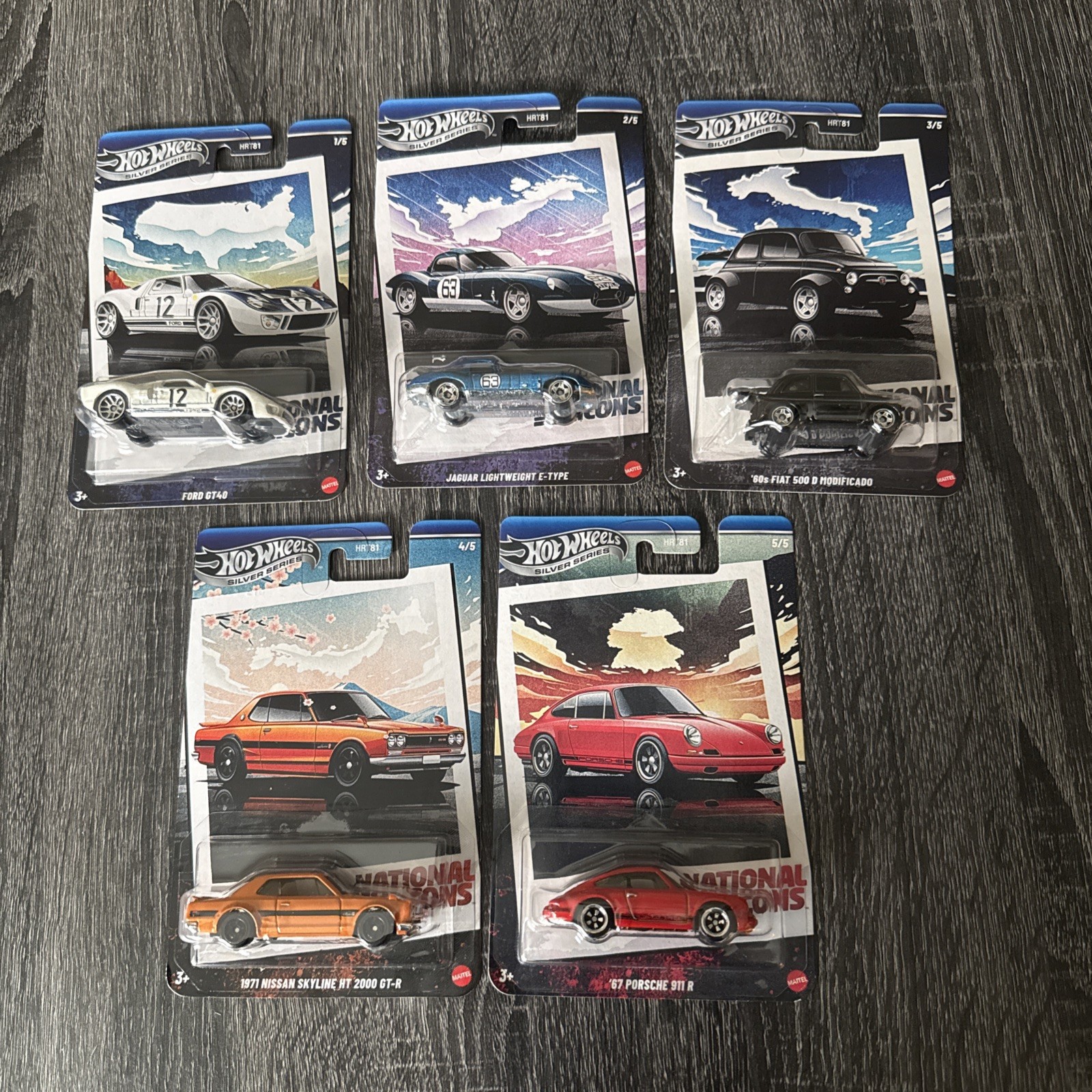 Hot Wheels 2025 Silver Series - National Icons Set of 5