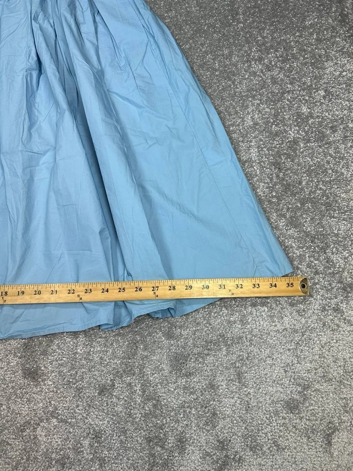 Falda Cos Midi Para Mujer XS Azul Algodón Favorecedora Cintura Fruncida Línea A Ropa de Fiesta Foto 4 de 4