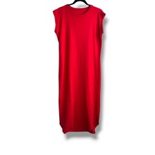 Frank & Eileen Tee Lab Dress Womens M Red Raw Hem Cotton Maxi LAB409HJ