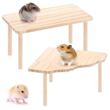 3Bao 2-Piece Set Hamster Play Wooden Platform For Dwarf Syrian Hamsters Gerbils
