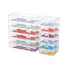 Stackable Plastic Clear Storage Box Containers with Latching Lid - Art Craft ...