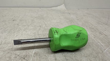 Snap-on SHD1G Hard Grip GREEN Flat Head STUBBY Screwdriver