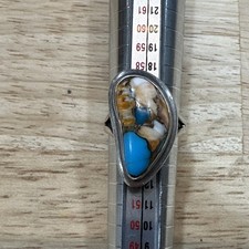 BBJ Sterling Silver Blended Turquoise  Spiny Oyster Ring