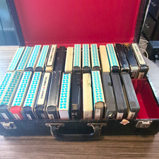 8-Track Cartridge Tape Lot w/ Black Carry Cas...