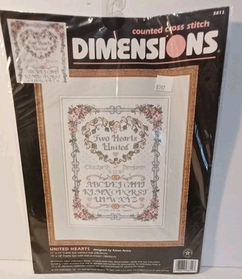 Dementions Needlepoint Kit New ''Two Hearts United''  11''x14''
