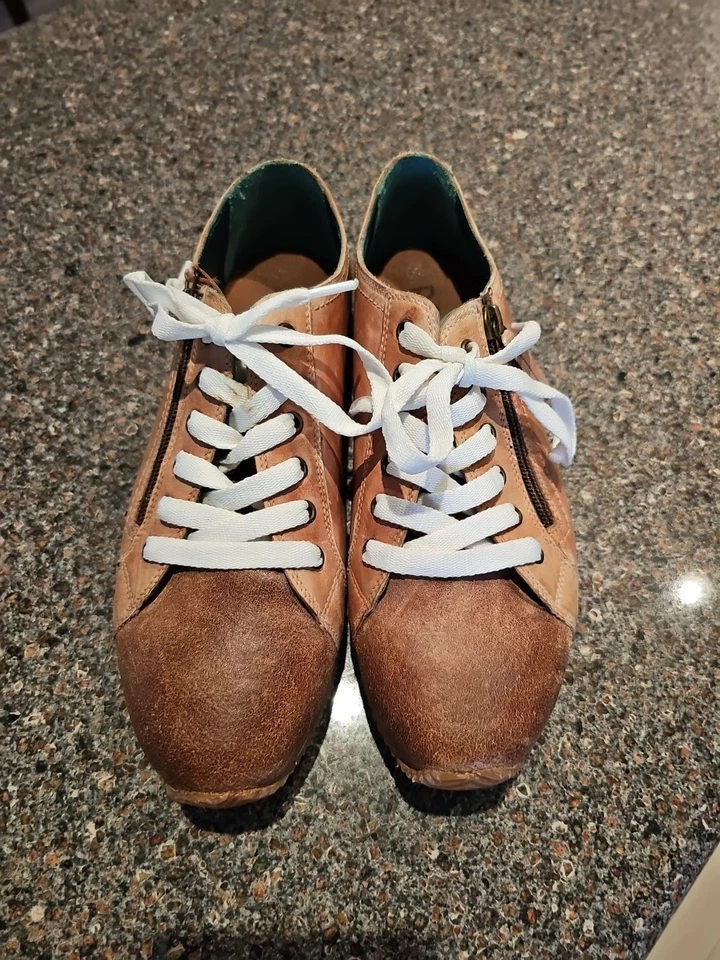 Roan by BED STU Leather Maudt Sneakers Pecan Sz 9.5 Brown Women's Shoes Retro - Image 2 of 4