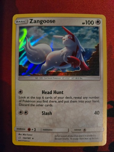 Zangoose 132/181 Holo Rare Team Up Pokemon NM